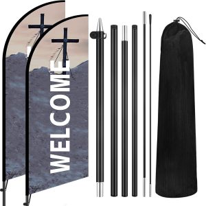 Pre-Printed Church at Home Feather Flag