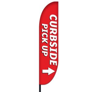 Pre-Printed Curbside Pick Up Only Feather Flag