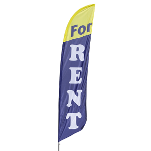 Pre-Printed For Rent Feather Flag