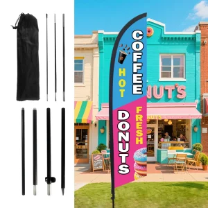 Pre-Printed Maintain Safe Distance Feather Flag