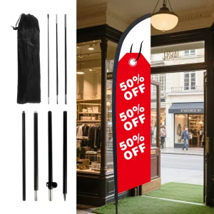 Pre-Printed Take Out Parking Only Feather Flag